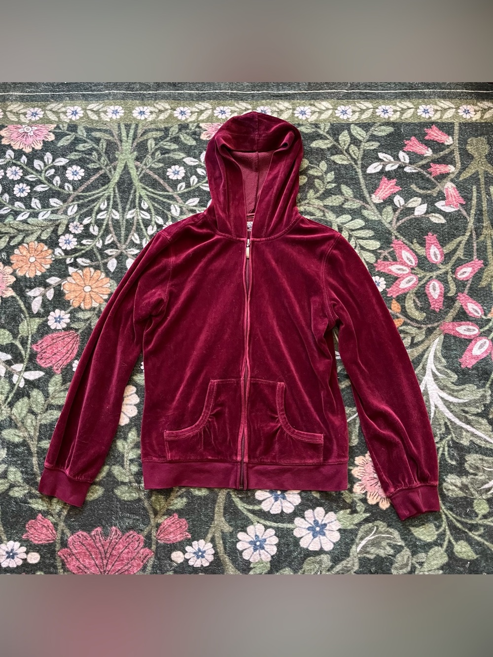 🍒 Y2K Wine Velour Zip-Up 🍒